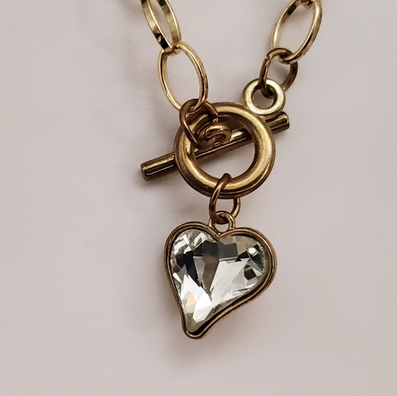 Heart Toggle Necklace Gold Tone - Picture 2 of 4
